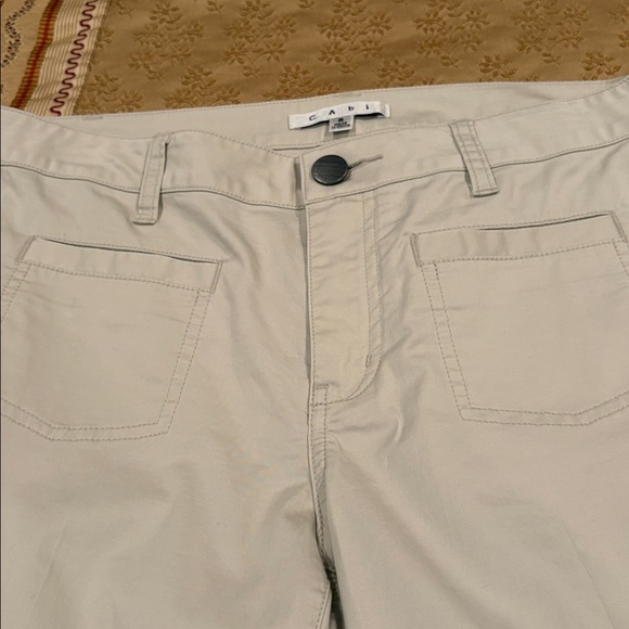 CAbi Tan Trousers, light tan, cotton blend, machine washable, front pockets, 8 - Picture 4 of 8